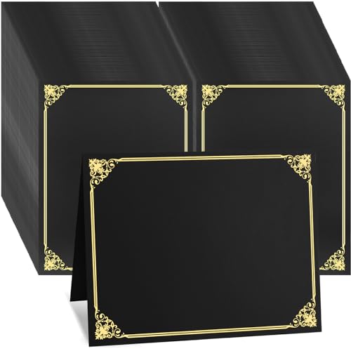 150 PCS Black Diploma Covers 8.5x11 Certificate Holders Bulk Document