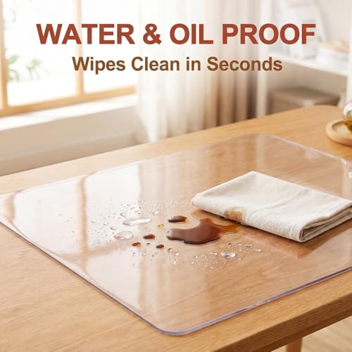 27x72 Inch Office Desk Blotter Mat Clear Plastic Table Protector Cover Pad PVC Transparent Topper Surface Proection Pad Anti Scratch Table Mat Glass Dinner End Easy Clean