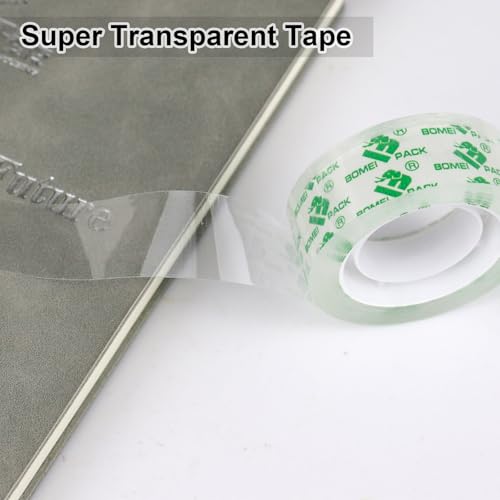 BOMEI PACK 80 Rolls Crystal Clear Tape Refills, Stationery Transparent Tape, 3/4 x 1000 Inches