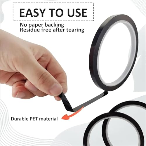 Whiteboard Tape 3/5/10/15mm Width Graphic Tape Pinstripe Tapes Grid Marking Whiteboard Gridding Self Adhesive Artist for DIY Art(Yellow,66M_8MM)