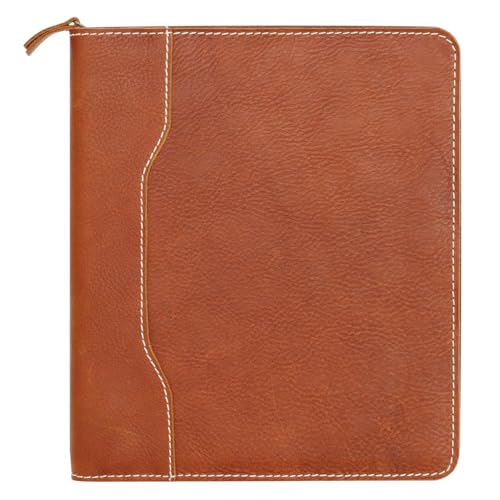 FranklinCovey - Colt Cover for Wire-Bound FranklinCovey Planners | Genuine Leather - Zipper Closure (Monarch, Rustic)