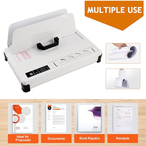 Naturalpowev Thermal Book Binding Machine, 500 Sheets Capacity, 3 Levels Time Setting, Electric Binding Machine for Business Document Office School Booklet Book Repairing