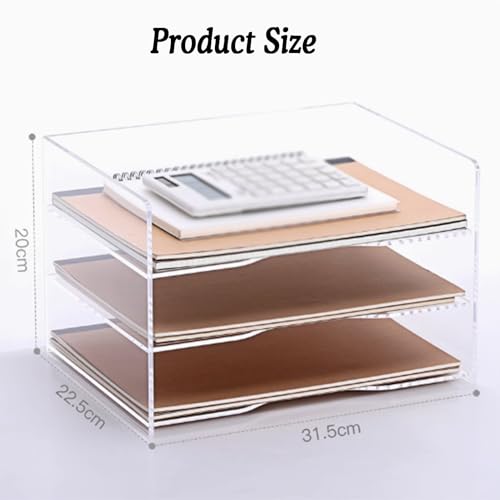 File Classification Organizer, 3/4/5 Layer Desktop File Organizer, Paper Sorter, Desktop Student Bookshelf, Paper Locker for Home, Classroom, Office, School(3tier)