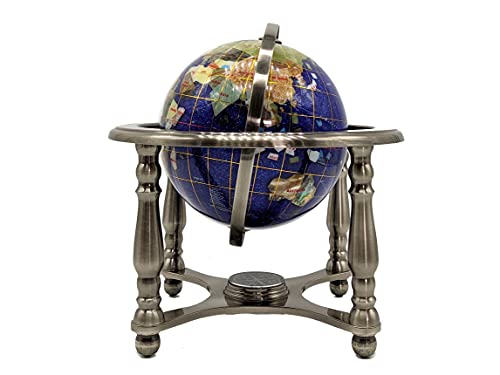 Unique Art Since 1996 150 GB CRY Gemstone Globe, Blue Crystallite Silver,150 GB BLUE CRY SILVER