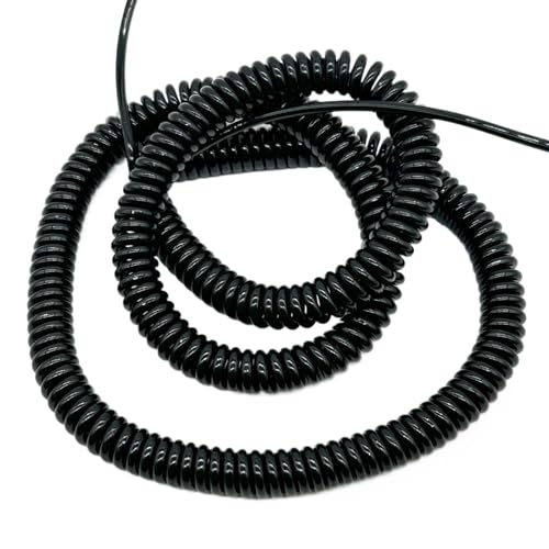 9 Core Coiled Curly Mains Flex Cable Spring Stretch 5 Meters 16ft