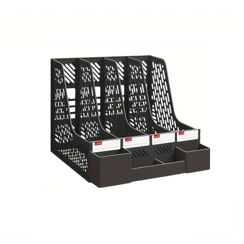 File Organizer Desk Organizer File Folder, Desktop Magazine Holder, Office Sorter Rack, Vertical Dividers Desk(Black)