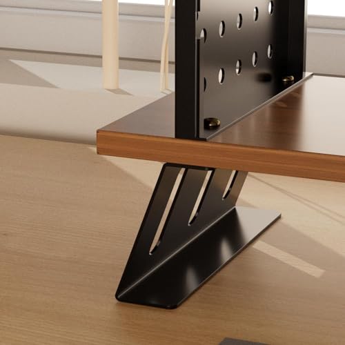 GUODDM 3 Tier Desk Hutch with Adjustable Wood Shelf & Pegboard Trays, Computer Desktop Bookcase Metal(White,70 * 20 * 93CM)