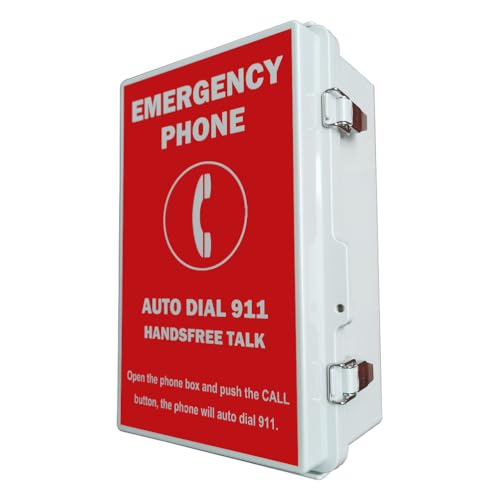 LeCall Emergency Phone Box/Outdoor Emergency Phone/Pool Phone/Emergency Dialer, Auto Dial 911 and Handsfree Talk, IP66 Water Proof, TEP331PB