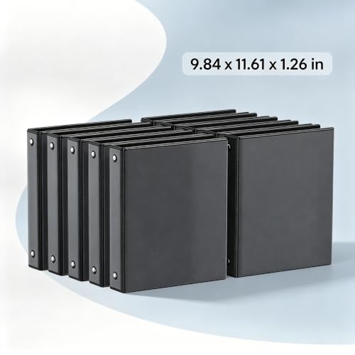 1 Inch Binders 3 Ring 10 Pack Bulk, PVC-Free Clear View 1" Binders