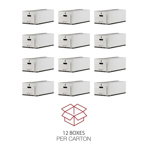 Universal One String/Button Storage Box, Legal, Fiberboard, White, 12/Carton (75131)