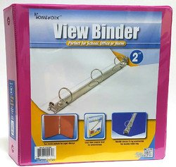 A+ Homework 3" Clear View Pocket Binder - Cyan