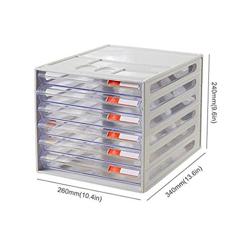 SDVantage Flat File Cabinet, 6-Layer Plastic Locker, Data Drawer File Cabinet for Home Office Color: Grey