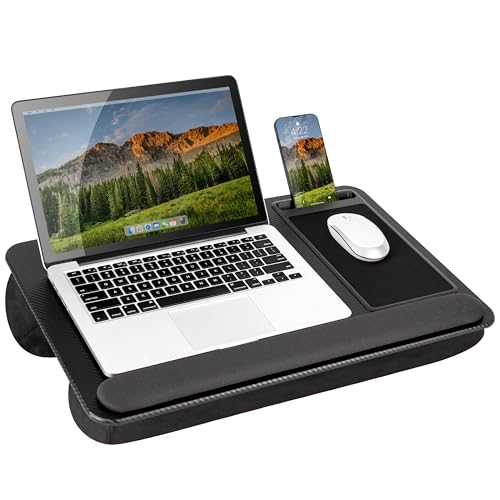 LAPGEAR Home Office Pro Lap Desk - Black Carbon, Fits 15.6” Laptops