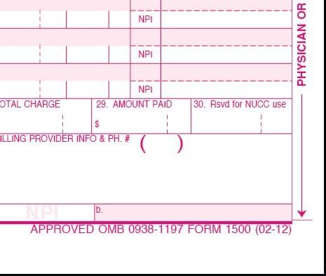 CMS 1500 Claim Forms "ICD-10" HCFA (Version 02/12) - Health Insurance, Laser Cut Sheet - 2500 Sheets