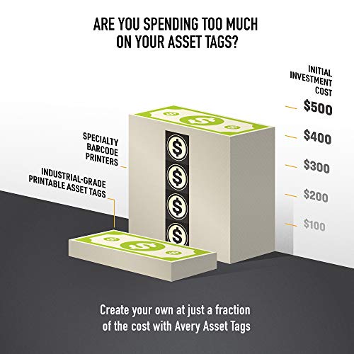 Avery Metallic Asset Tag Labels, 3/4 x 2, Laser Printable Tags, 240 Waterproof Labels (61524)