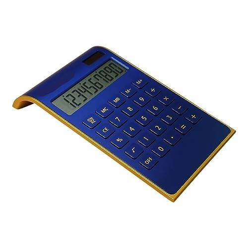Scientific Calculator Calculators Desktop Calculator， Solar Energy Portable Mini Keyboard Dual Power Supply(Wit)(Blu)