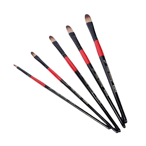 UOHLCX HBJWOV Oil Painting Brush Set, 5 Nylon Watercolor Acrylic Paint Brushes, Brush Arrangement, Soft