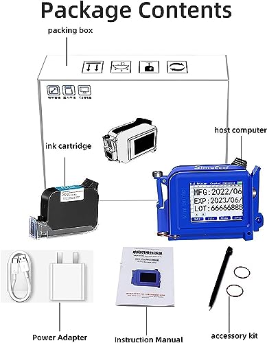 QIUFANGM Mini Handheld Inkjet, Small Manual Inkjet Printer,for All Materials, Quick-Drying Ink Cartridge Included, Portable Markers Pocket Marking Device for Date Time Barcode Logo Batch Number Image