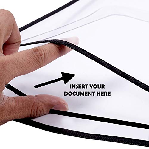 Officewerks Stitched Shop Job Ticket Holders with Strap, Heavy Duty 9" X 12" Clear Both Sides Plastic Sleeves with 1 Hole for Attaching to Machinery, File Cabinets, Racking, Hanging (15 Pack)
