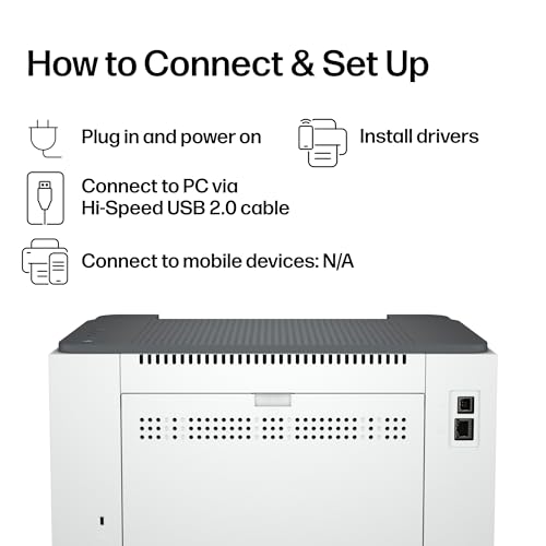 HP LaserJet M209d Laser Printer, Black and White, Automatic Duplex, Wired Connection Only (USB Cable Included), Best-for-Home Office (8J9L0F)