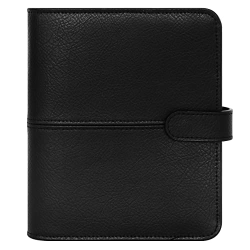 FranklinCovey - Anna Ring-Bound Binder for FranklinCovey Planners | Leather with Snap Closure (Compact, Onyx)