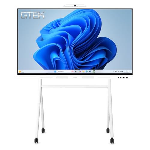 GTek 65" Smart Board, 4K UHD Interactive Whiteboard, Touch Screen Digital Electronic Whiteboard with Android 13 (8+128GB) & Windows i7 Dual OS, Long-Life Design for Classroom, Office,and Home
