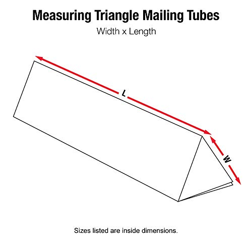 Aviditi Triangle Corrugated Cardboard Mailing Tubes, 3" x 30 1/4", White, Pack of 50, for Protecting, Shipping, and Storing Irregular-Shaped Items