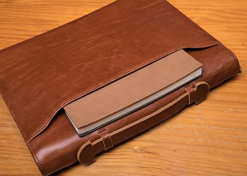 Geslun Leather Portfolio with Handle and Front Pocket, for 8.5 x 11 Notepad