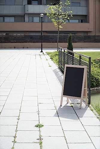 Aranaz - Whiteboard Easel with Double Sided - Solid Beech - Black - Ideal for Hospitality, Children, Restaurant, etc. - 55 cm x 34 cm x 100 cm