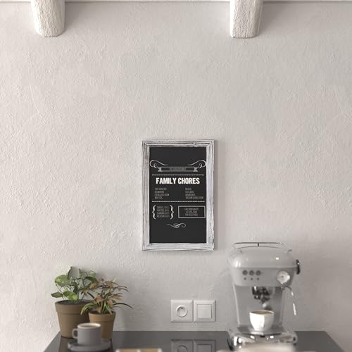 BizChair Wall Mount Magnetic Chalkboard Sign - Whitewashed Finish - 11" x 17" - Vertical or Horizontal Hanging Message Board, Set of 10