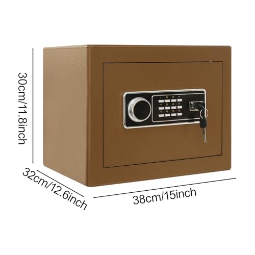 Digital Home Safe Steel Security Safe Box for Money Cash Valuables Home Office Bedroom Wall Mountable 38x32x30cm