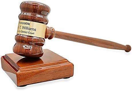 Executive Gift Shoppe | Personalized Walnut Gavel and Block Set in Hinged Wood Box with Custom Engraving
