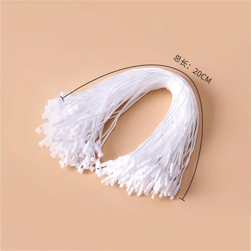 3000 PCS Plastic Tag Fasteners with 20cm Polyester Rope, Snap Lock Pin Loop Tie for Garment Bag Tags Cards