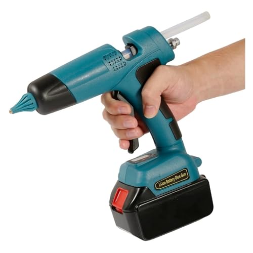 LIBODD Hot Glue Gun 100W Electric Hot Melt Glue Gun Cordless for 21V Battery DIY Welding Hot Air Gun Digital Display 11mm Glue Sticks for DIY Arts, Crafts and Quick Repairs(with 30 Glue Sticks)