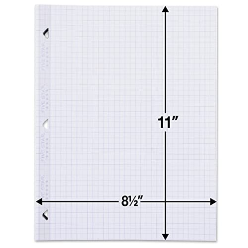 Five Star Loose Leaf Graph Paper, 6 Pack, Reinforced Filler Paper, 8.5 x 11, 100 Sheets per Pack
