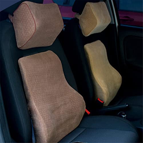 XDSRFVW Auto Car Lumbar Back Support Waist Cushion Headrest Supply Memory Foam for Office Home Chair Styling Seat