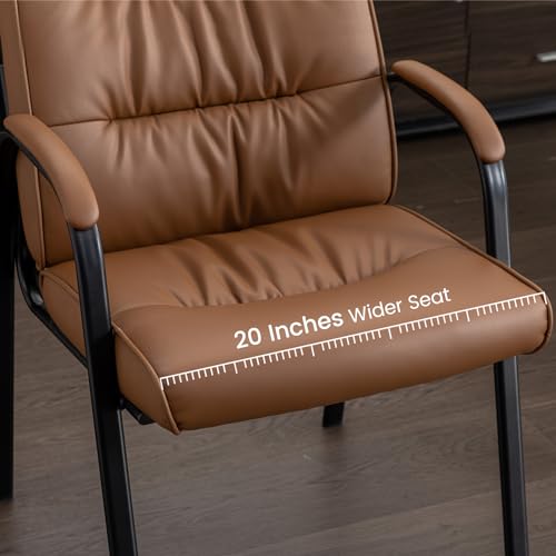 BoisKom Office Guest Reception Chair Set of 2, Conference Room Chairs Waiting Room Chairs 2 Pack, Modern Leather Office Desk Chair No Wheels.