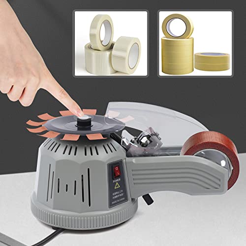Rotary Disc Tape Cutting Machine, Automatic Tape Dispenser 6-60mm Cutting Length 3-25mm Electric Tape Dispenser Packing Machine for Offices School Warehouses