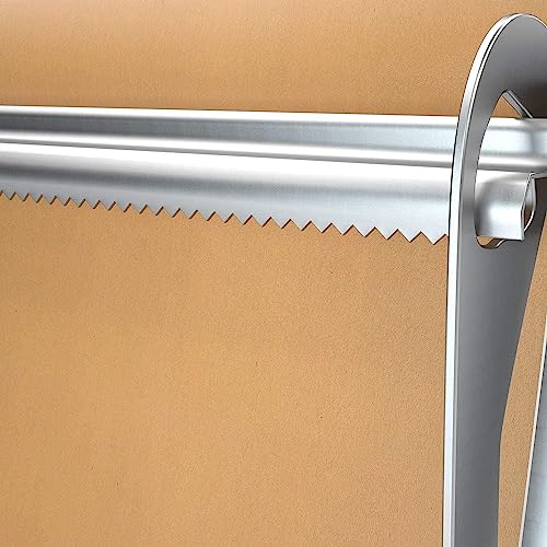 Paper Roll Cutter, 24" Kraft Paper Roll Dispenser & Cutter, Reinforced Steel Paper Holder with Serrated Cutter and Non-Slip Base, Folds Free Standing or Wall Mounted, for BBQ Catering Wrapping Floral