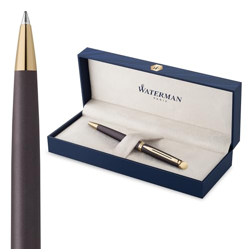 Waterman Hémisphère Ballpoint Pen | Lava Black (The Understated Edit Collection) | Medium Point with Blue Ink | Gift Box