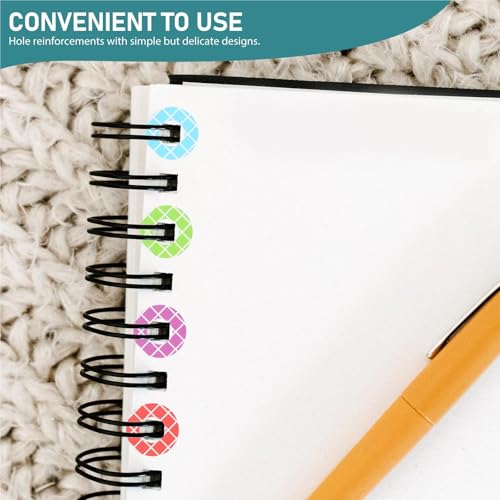 Hole Reinforcement Stickers 20 Sheets Colorful Label Stickers Hole Reinforcement for Binder Paper Planner Recipe Book DIY Decoration Round Hole Punch