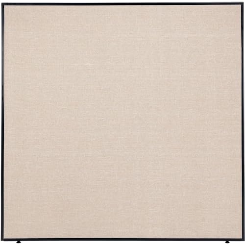 Global Industrial Office Partition Panel, 60.25" W x 60" H, Tan, 1-3/4" Thick, Flame Retardant to Meet California 117 Standard