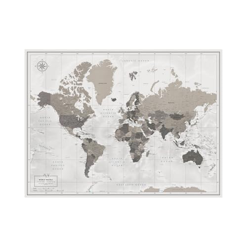 World Travel Wall Map Poster | Push Pin Travel Map Print for Travel Tracking (53 x 40)
