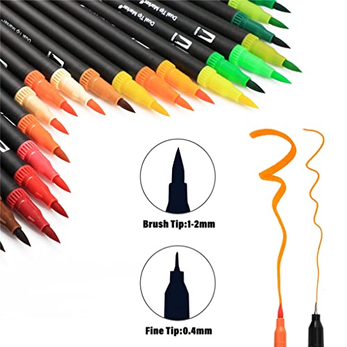 UOHLCX HBJWOV 12/36 Colors Watercolor Pens Set Tip Brush Art Pen For Drawing Painting Calligraphy Supplies Coloring(36color)