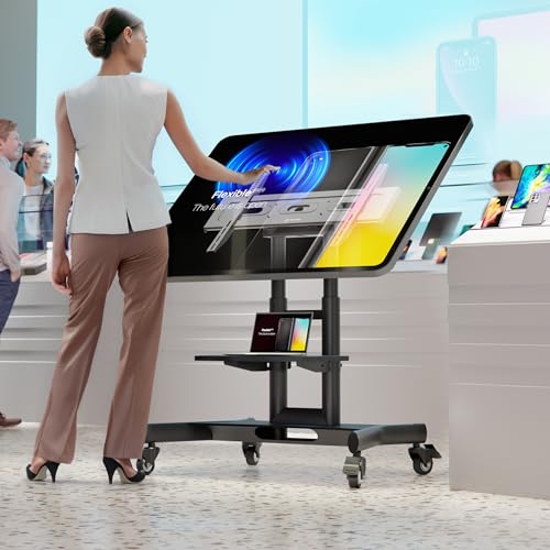 ONKRON Mobile TV Stand 32-70 Inch, up to 89 lbs, max VESA 600x400, Black