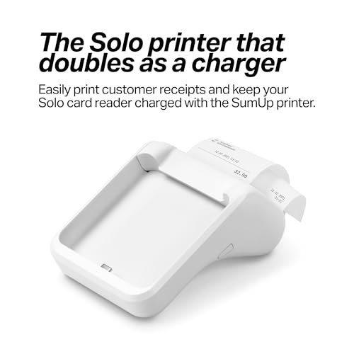 SumUp Solo + Printer Bundle - Credit Card Payment Card Reader. Full Touch-Screen Interface with Free SIM Card and Mobile Data (SumUp Solo + Printer)