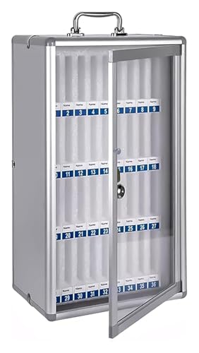Cell Phone Locker, Cell Phone Locker Cabinet, Aluminum Alloy Pocket Chart Storage Cabinet for Cell Phones,Wall-Mounted with A Locked Can Be Carried by Hand(36)