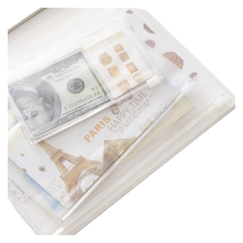 80pcs Clear PVC Binder Pocket Budget Cash Envelopes for 6 Holes Binder Notebook, A5 Personal A9 Folder Photocard for Refillable Insert(A5 Card Bag)