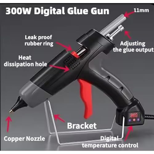 Xiaojuandm Heavy Duty Hot Glue Gun, Professional Digital Temperature Adjustable Handheld Electric Power Full Size Hot Glue Gun, for DIY, School Craft and Home Repairs,150W