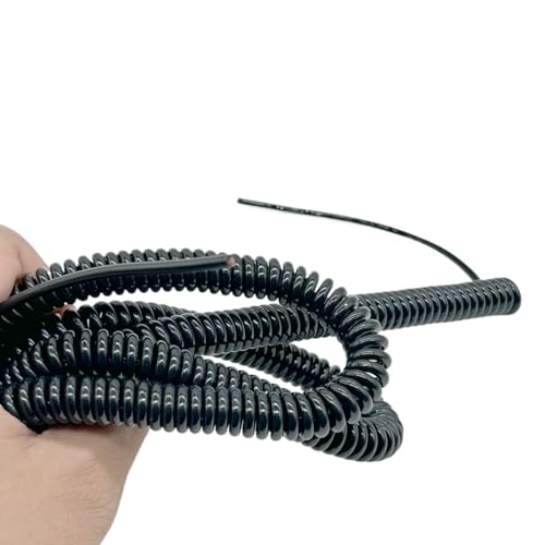 5 Meter Coiled Curly Mains Flex Multicored Cable Spring Power Cord